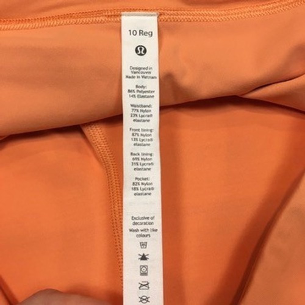 Lululemon Pace Rival Skirt Skort Sz 10 Regular Orange Pickleball Tennis Run - Picture 13 of 15